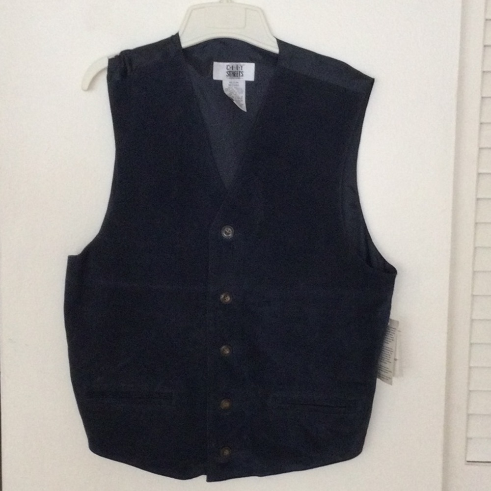 Dark Navy Vest by City Streets size Med.Mens NWT #358